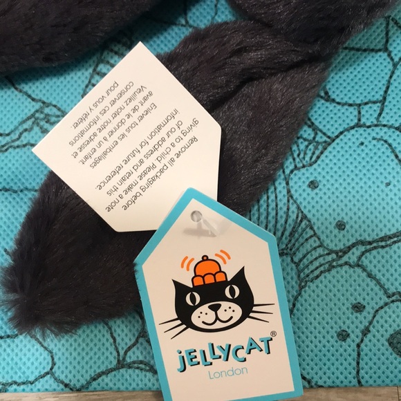 Jellycat SMALL Bashful Inky Bunny Plush Soft 8" Black Charcoal NWT - Picture 7 of 8